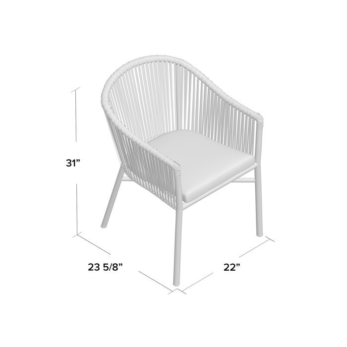 Joss & Main Metal Outdoor Dining Armchair with Cushion & Reviews Wayfair